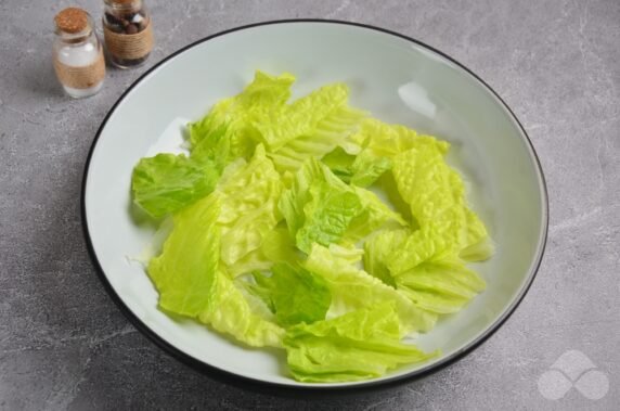 Salad with parmesan and crackers: photo of recipe preparation, step 1