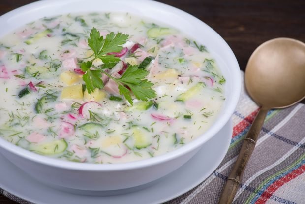 Okroshka with olives