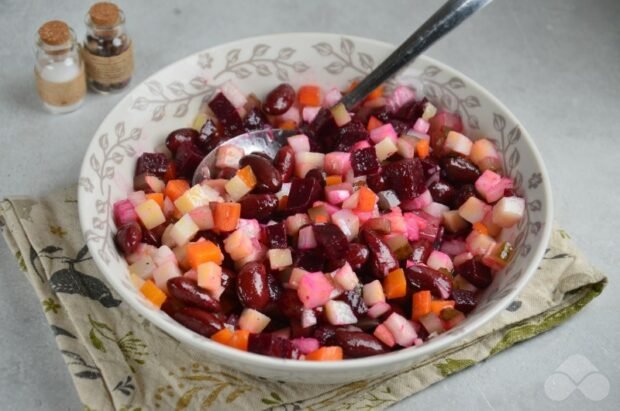 Light vinaigrette with beans: photo of recipe preparation, step 4