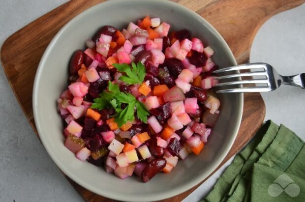 Light vinaigrette with beans: photo of recipe preparation, step 5