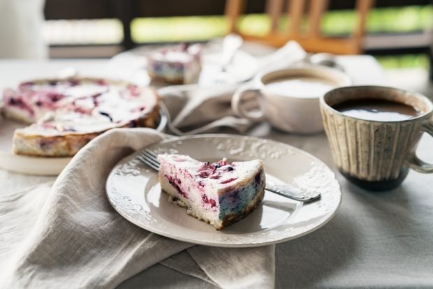 Blueberry cheesecake without baking