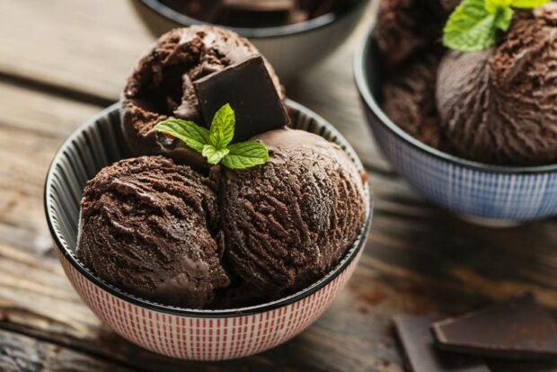 Homemade chocolate ice cream