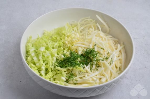 Cabbage salad with herbs: photo of recipe preparation, step 1