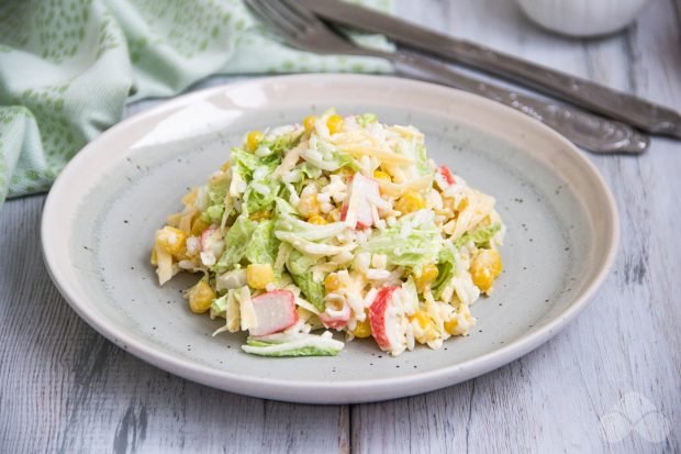 Crab salad with rice and cheese – a simple and delicious recipe with photos (step by step)