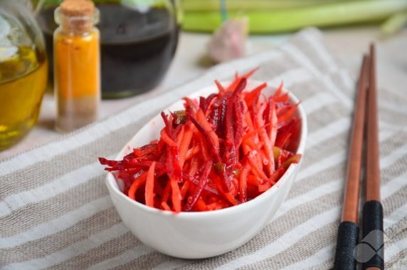 Beetroot Korean salad: photo of recipe preparation, step 4