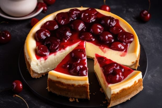 Cheesecake with cherries 