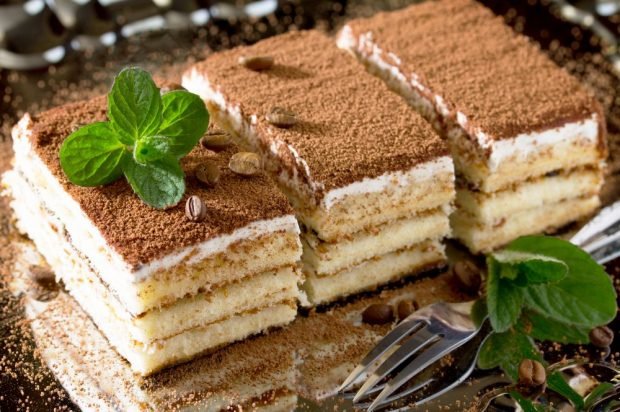 Tiramisu from sponge cakes