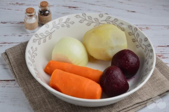 Vinaigrette with mayonnaise: photo of recipe preparation, step 1