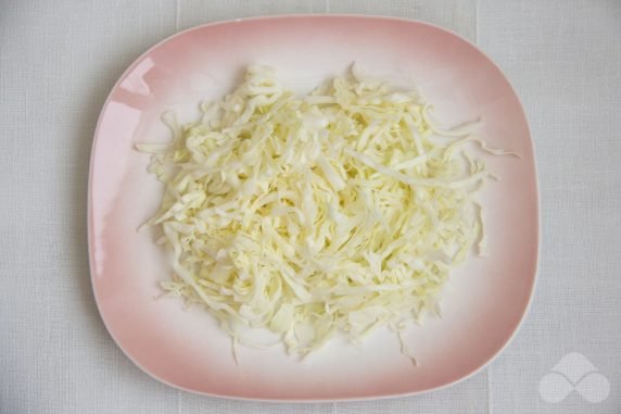 Spicy salad of cucumbers, cabbage and Korean carrots: photo of recipe preparation, step 1