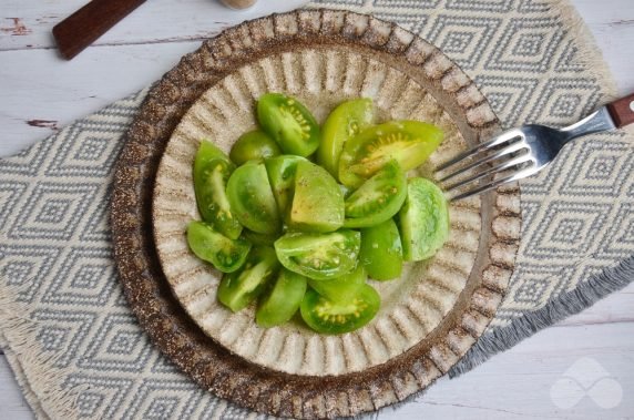 Green tomatoes in Korean: photo of recipe preparation, step 4