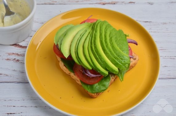 Vegetarian spinach sandwiches: photo of recipe preparation, step 3