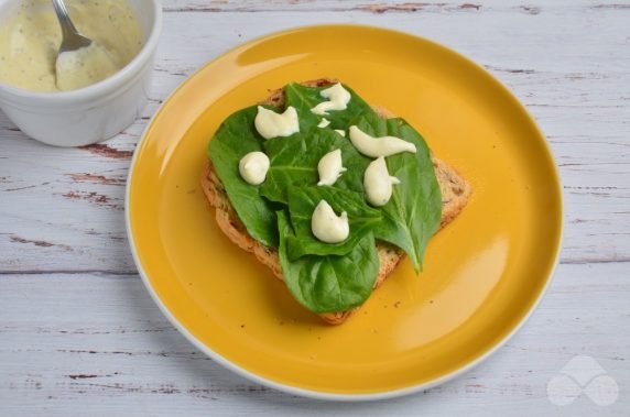 Vegetarian spinach sandwiches: photo of recipe preparation, step 2