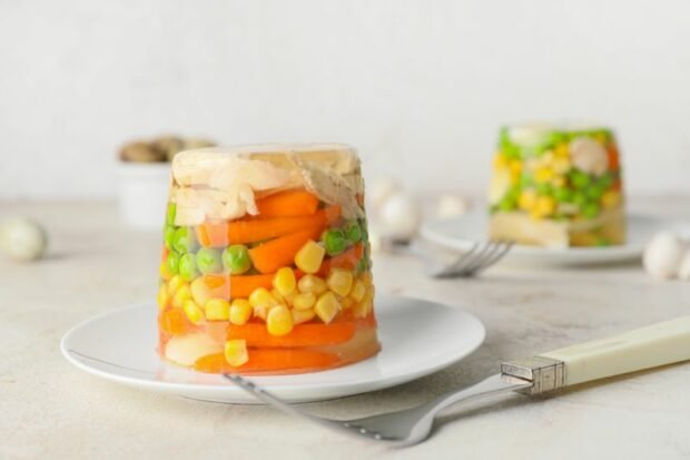 Chicken jelly with vegetables is a simple and delicious recipe, how to cook step by step