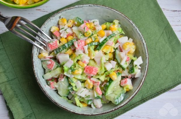 Crab salad with tender Peking cabbage