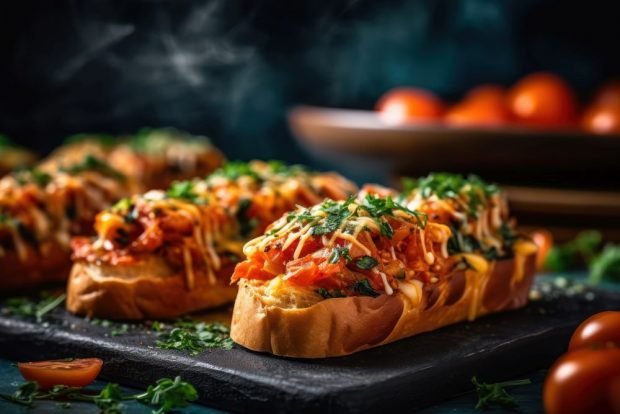 Hot sandwiches in a frying pan