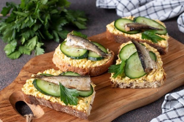 Jewish sandwiches with sprats – a simple and delicious recipe, how to cook step by step