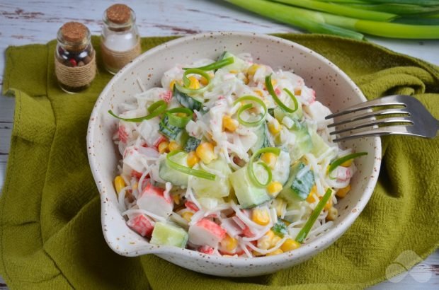 Crab salad with funchosa – a simple and delicious recipe with photos (step by step)