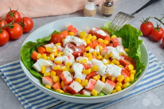 Minimalistic crab salad: photo of recipe preparation, step 3