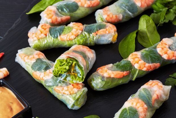 Spring rolls with shrimp and basil - a simple and delicious recipe, how to cook step by step