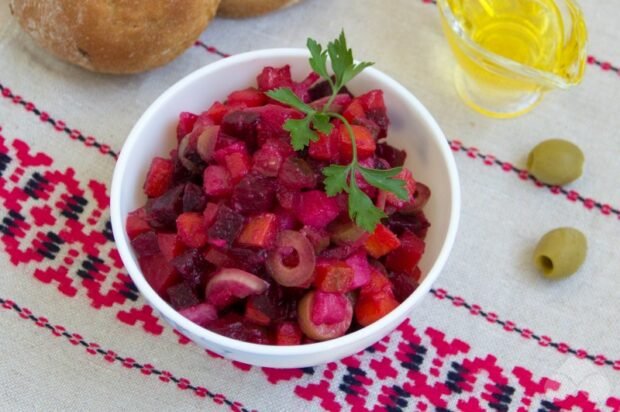 Vinaigrette with olives: photo of recipe preparation, step 5