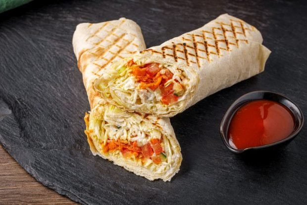 Vegetable shawarma at home