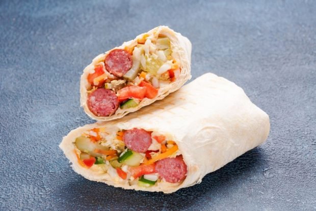 Shawarma at home with sausage 