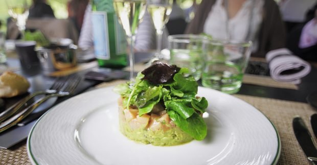 Salmon tartare with avocado and cucumber