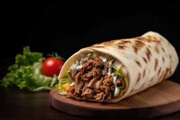 PP shawarma in lavash 