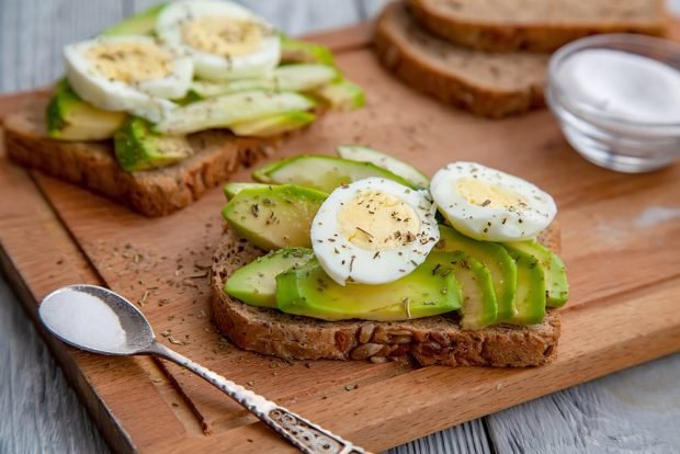 Avocado and egg sandwiches for breakfast