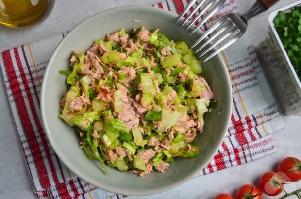 Diet salad with celery and tuna