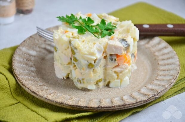 Olivier salad with chicken