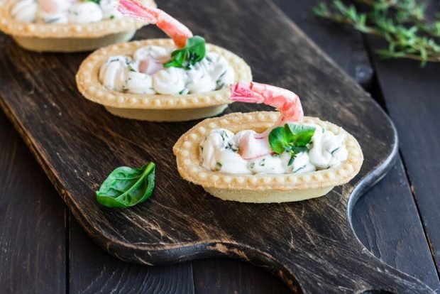 Tartlets with shrimp and curd cheese – a simple and delicious recipe, how to cook step by step