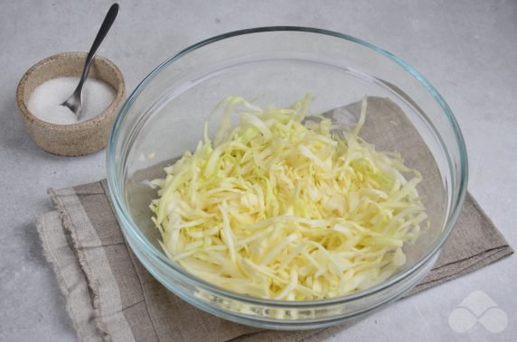 Cabbage and carrot salad with mayonnaise: photo of recipe preparation, step 2