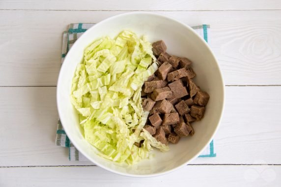 Salad with tongue and Peking cabbage: photo of recipe preparation, step 1