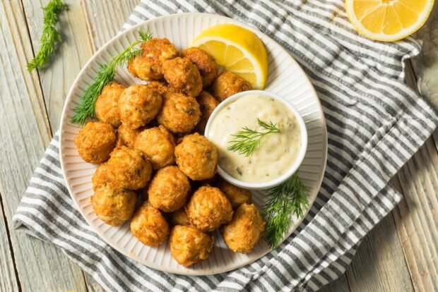 Deep–fried fish balls - a simple and delicious recipe how to cook step by step