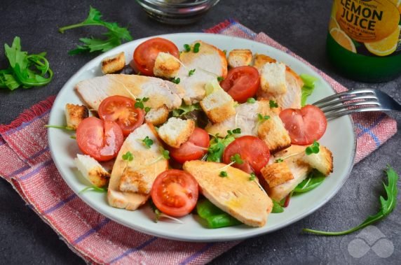 Caesar salad with arugula: photo of recipe preparation, step 5