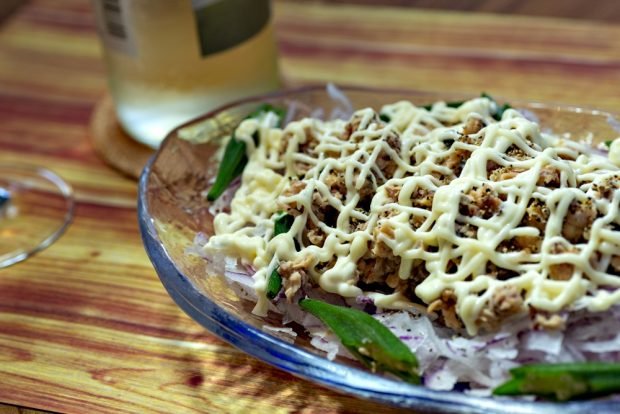 Salad with canned fish and nuts