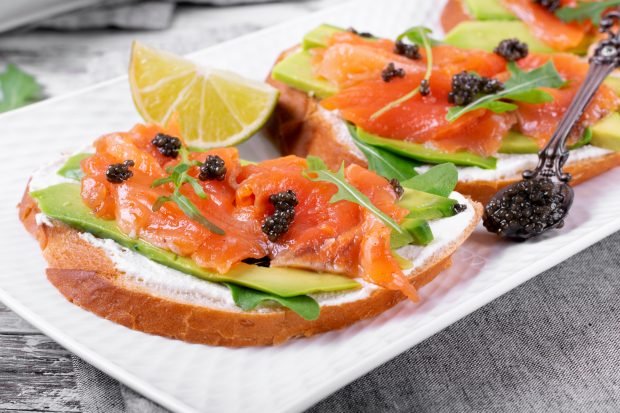 Avocado sandwiches for a festive table 