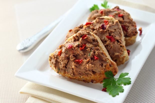 Sandwiches with liver paste for a festive table