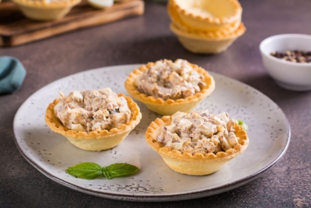 Tuna salad in tartlets – a simple and delicious recipe, how to cook step by step