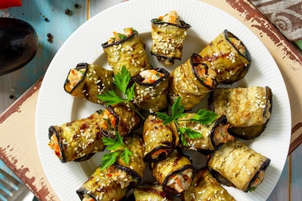 Eggplant rolls with feta 