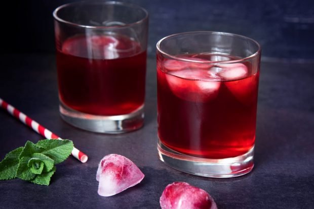 Compote of frozen berries and fruits