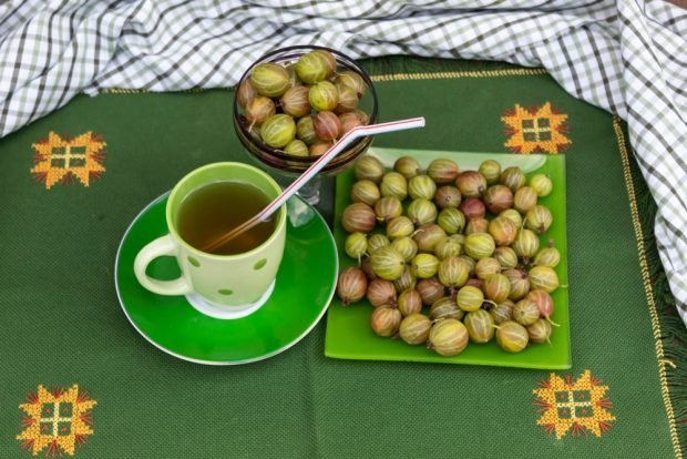 Homemade gooseberry compote