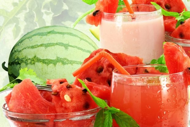 A milkshake with watermelon 