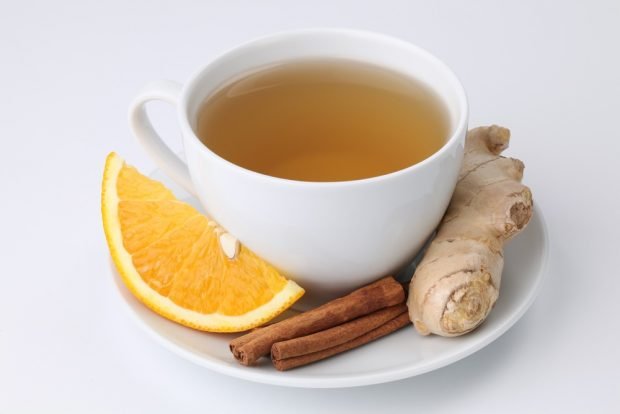 Orange tea with ginger and cinnamon 