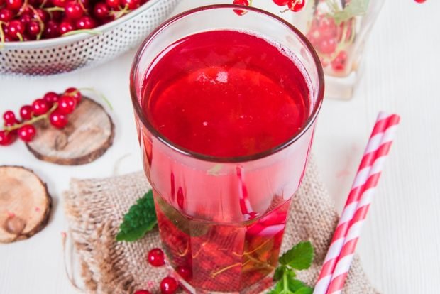 Red currant compote with twigs 