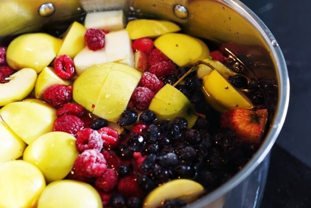 Compote with fruits and berries 