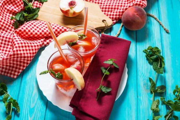 Compote of peaches, apricots and berries