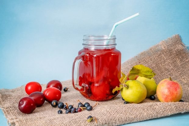 Compote of garden fruits and berries