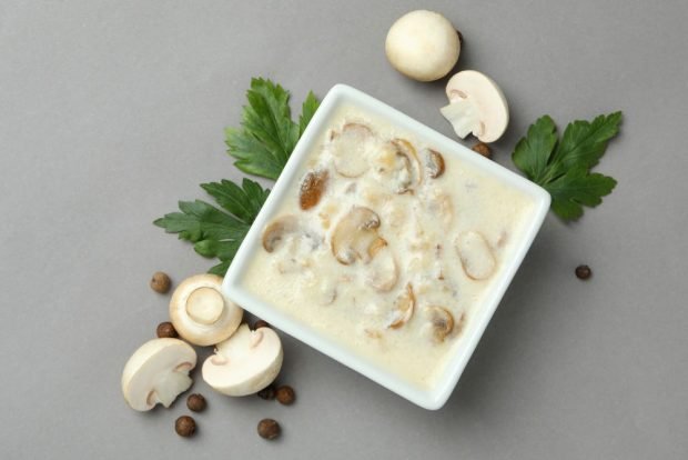 Mushroom sauce of champignons with cream